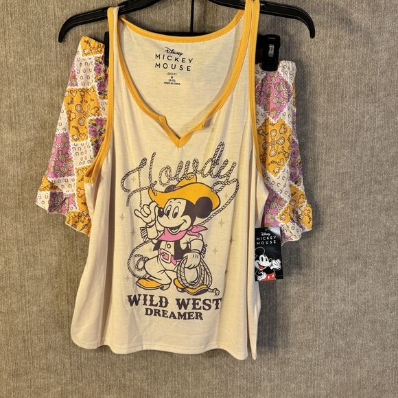 DISNEY Howdy Wild West Dreamer~ Medium (8-10) ~ 2-Piece Pajama Shorty Tank Set - Picture 2 of 4